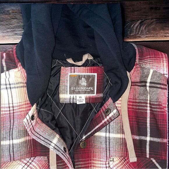 Legendary Outfitters l Hooded Flannel l Quilted l Snap up l Pocket l Unisex New - Picture 8 of 13